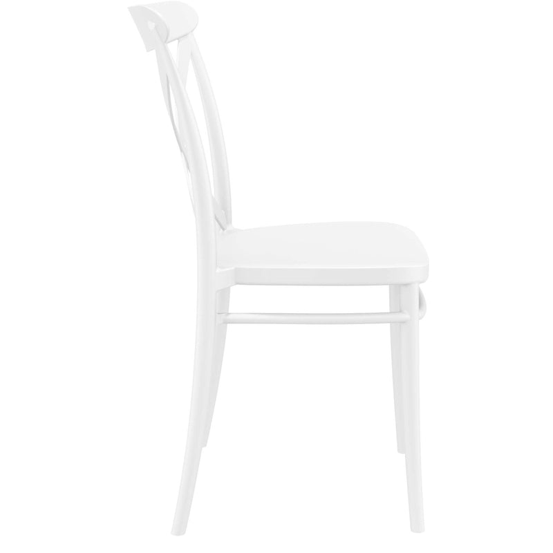 Cross Back Chair — White