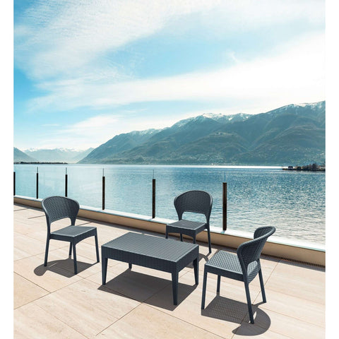 Daytona Chair/Miami Lounge Table 3 Seat Package — White