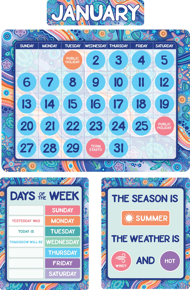 Ocean Country Calendar Bulletin Board Set product image