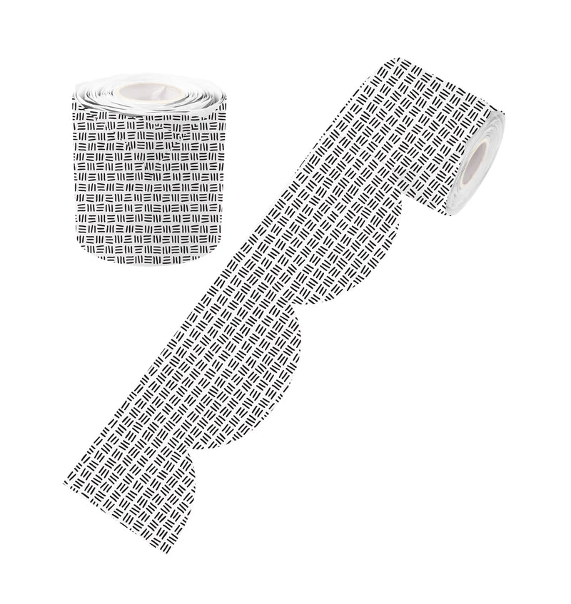 Black and White Lines Rolled Scalloped Border product image