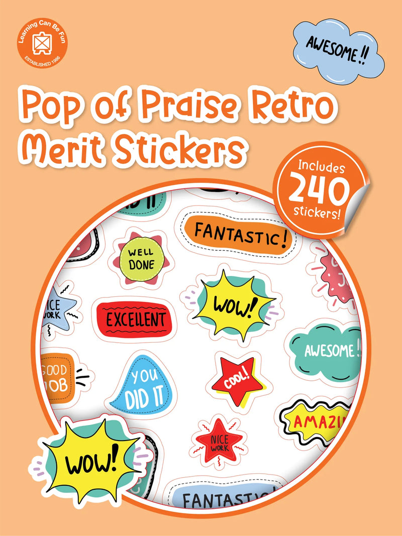 Pop of Praise Retro Merit Stickers product image