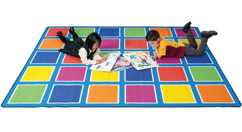 Colour Squares Rug Light Blue 30 Place product image
