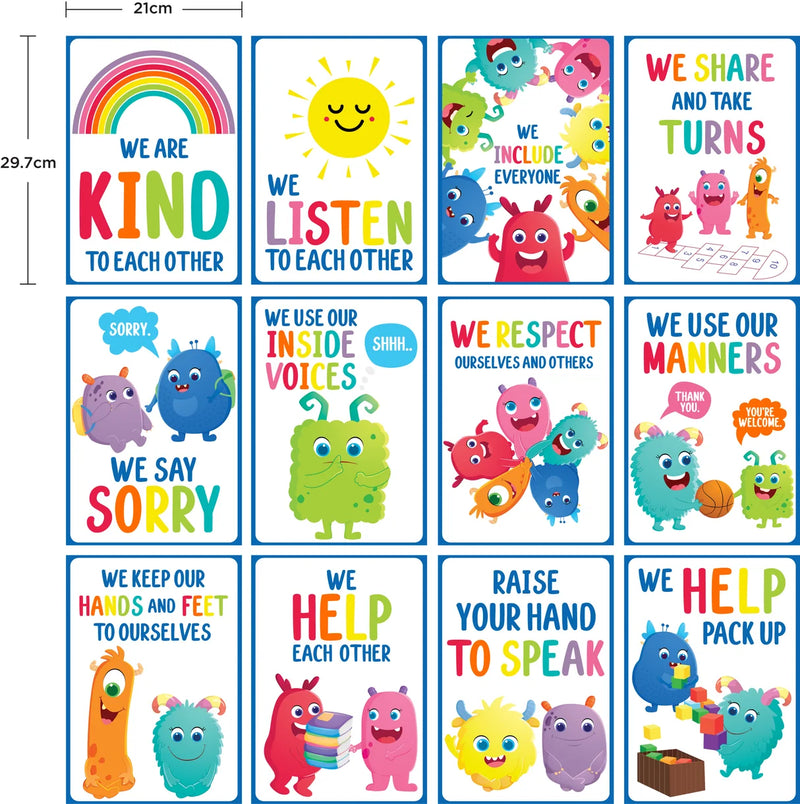 Giggle & Grow Classroom Rules Poster Set 12 product image