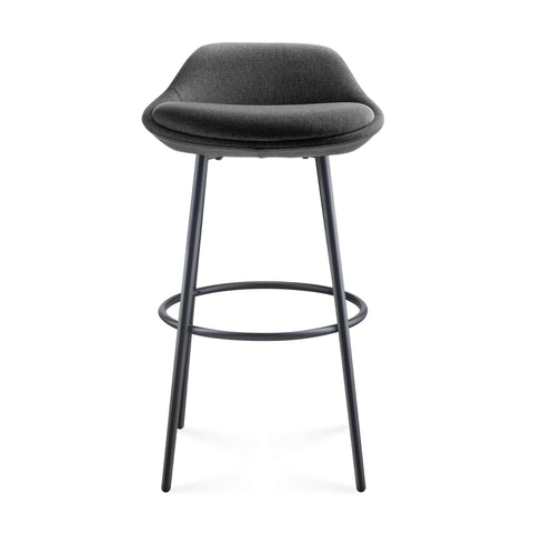 Eros bar stool in charcoal fabric