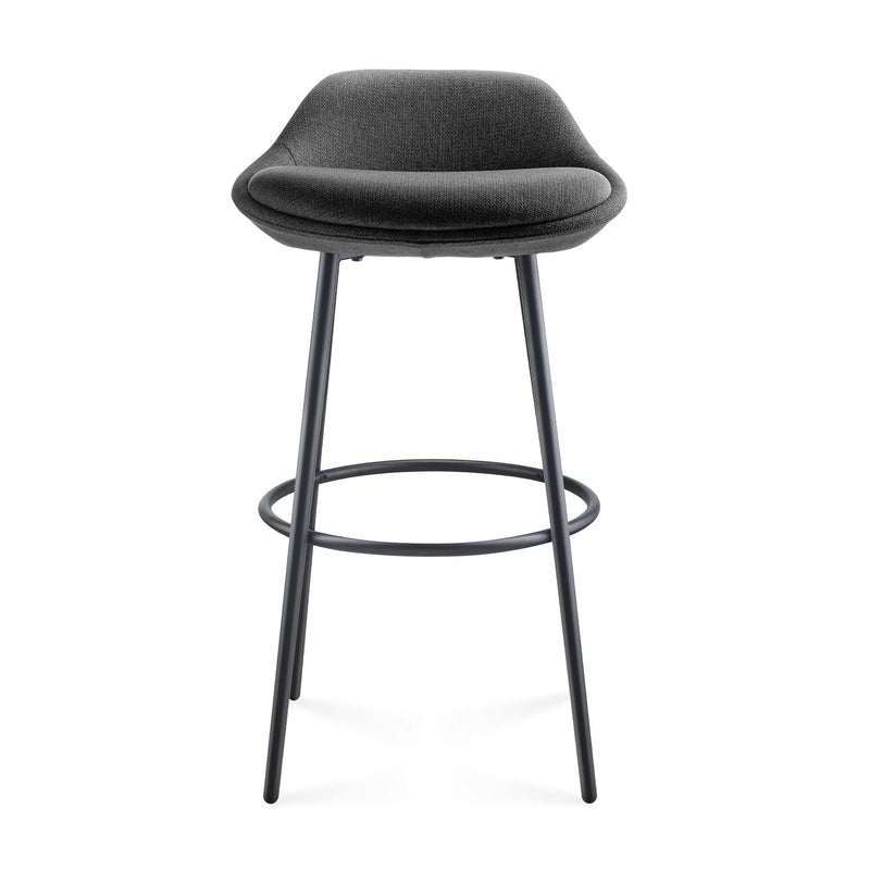 Eros bar stool in charcoal fabric