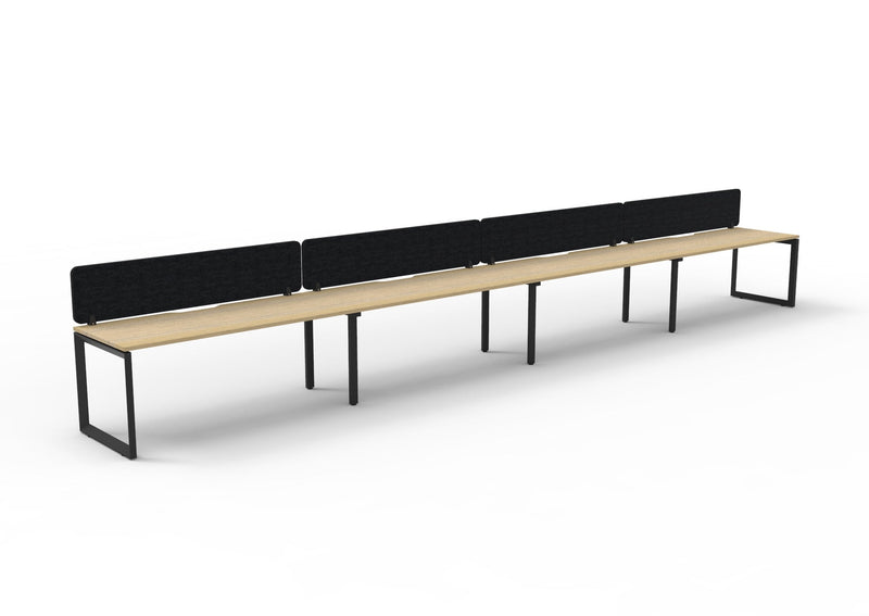 4-Person 1800mm Single-Sided Workstation with Eco Panel Screen and Loop Legs