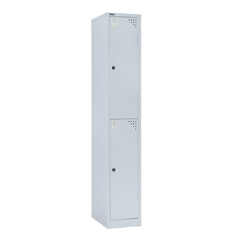 Extra Large Two Tier Steel Locker - Silver Grey