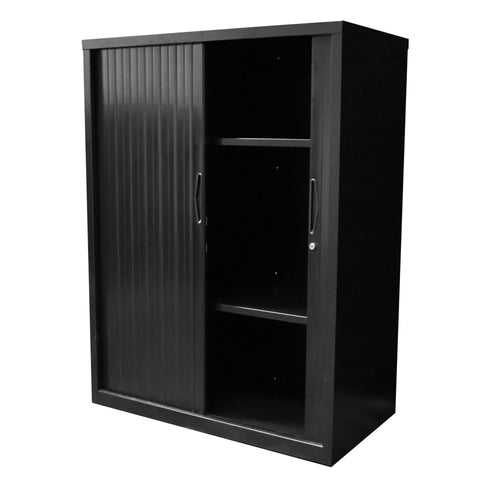 Tambour Door Unit 1200mm H x 900mm W - Black