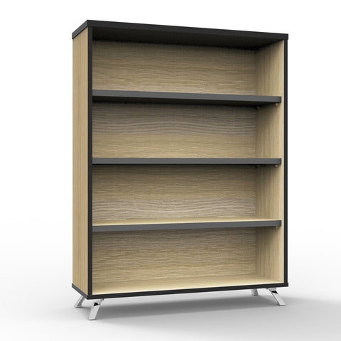 Open bookcase in natural oak