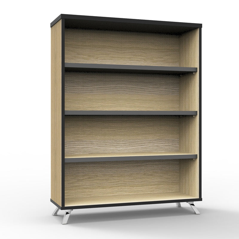 Open bookcase in natural oak