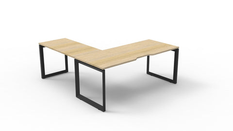 Loop Leg Desk and Return - Natural Oak and Black