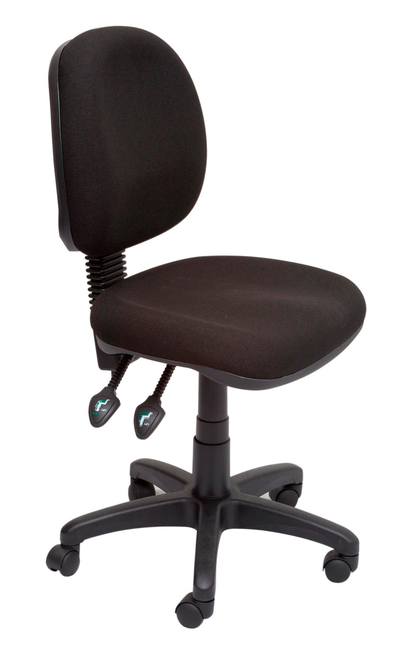 Medium Back Operator Chair - Black Fabric, 2-Lever