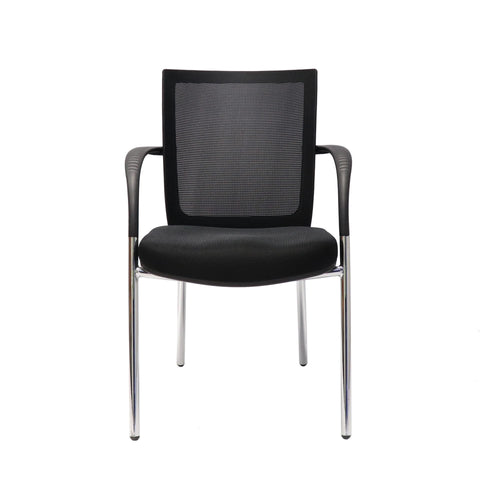 Mesh Back Visitor Chair with Four-Leg Chrome Frame