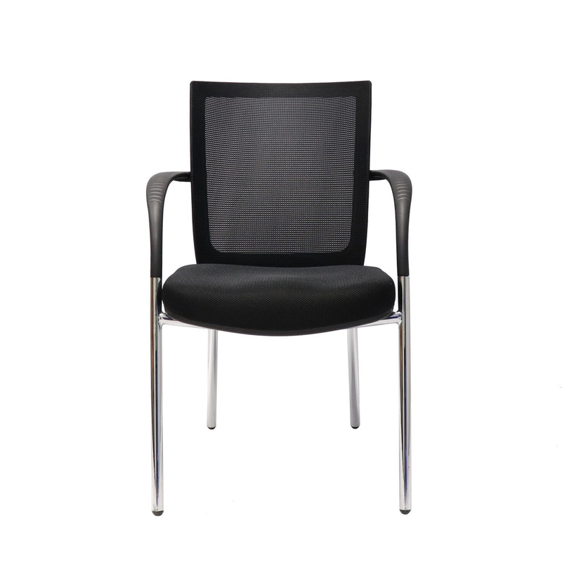 Mesh Back Visitor Chair with Four-Leg Chrome Frame