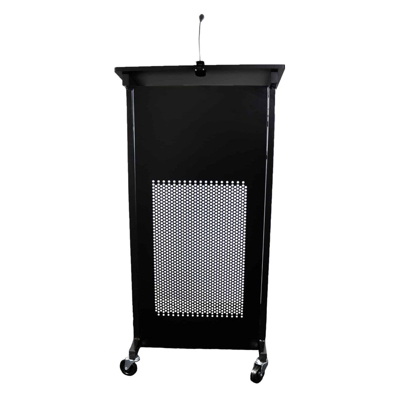 Mobile Presentation Lectern with LED Light in Black