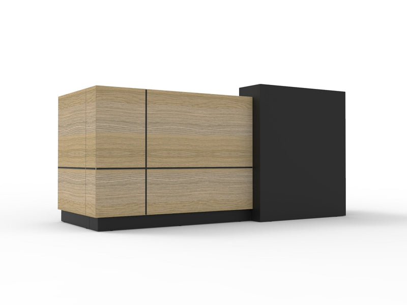 Reception Counter – 2400mm in Natural Oak and Black