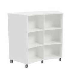 Schoolfurn Double Sided Bookcase Curved, front view