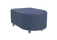 Schoolfurn Quad D-End Ottoman, front view