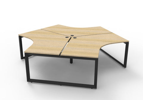 3-Person 120-Degree Workstation - Loop Leg