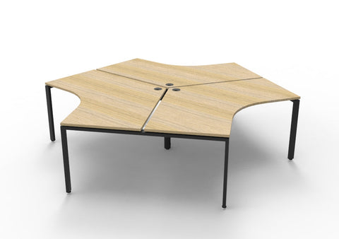 3-Person 120-Degree Workstation - Profile Leg