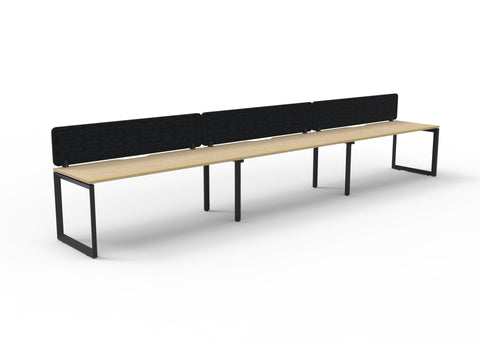 3-Person 1800mm Single-Sided Workstation with Eco Panel Screen and Loop Legs