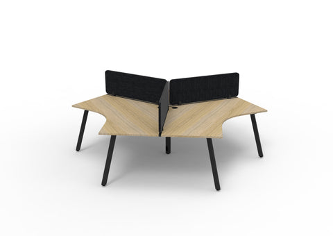 3-Person 120° Workstation with Eco Panel Screens and Eternity Legs