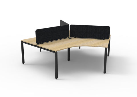 3-Person 120° Workstation with Eco Panel Screens and Profile Legs