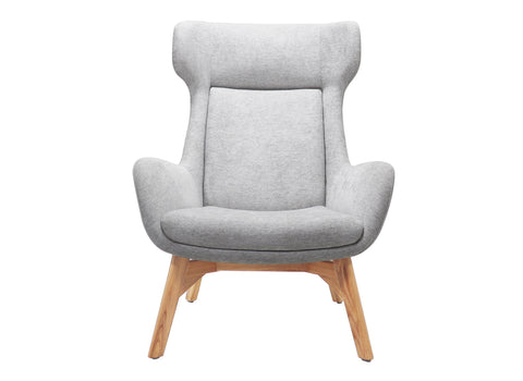 Wing Back Lounge Chair - Light Grey