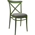 Cross Back Chair — Olive Green