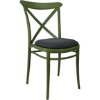Cross Back Chair — Olive Green
