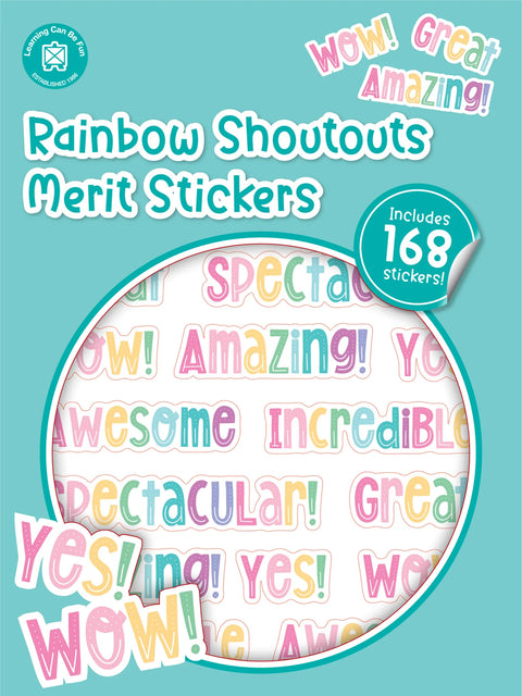 Rainbow Shoutouts Merit Stickers product image