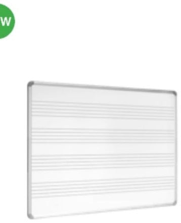 Whiteboard Music Porcelain Board (Etched Stave)