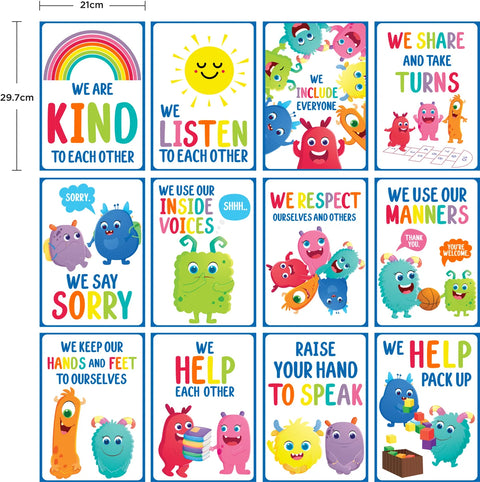 Giggle & Grow Classroom Rules Poster Set 12 product image
