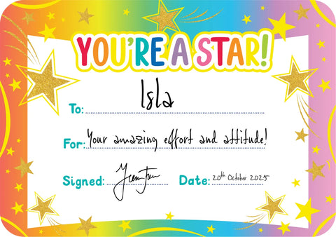 Giggle & Grow You're a Star Certificates PK30 product image