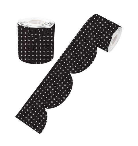 Black & White Crosses Rolled Scalloped Border product image