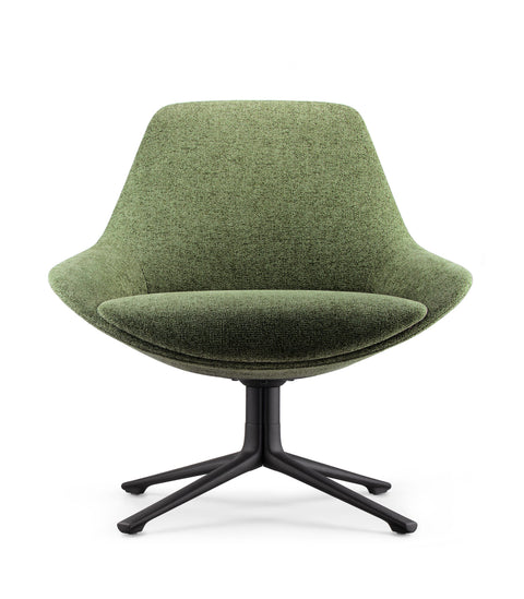Club Four-Star Base Breakout Lounge Chair in Olive Fabric