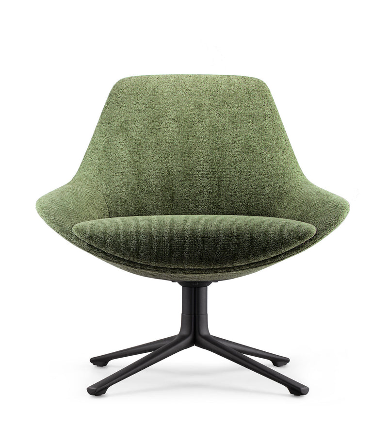 Club Four-Star Base Breakout Lounge Chair in Olive Fabric
