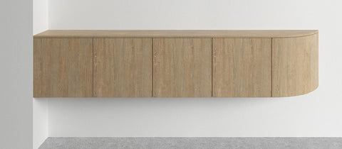 HALF CURVED FLOATING WALL CREDENZA, product view