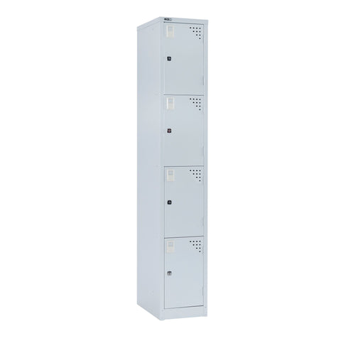 Four Tier Steel Locker - Silver Grey