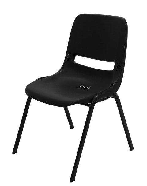 Heavy Duty Black Polypropylene Stackable Chair