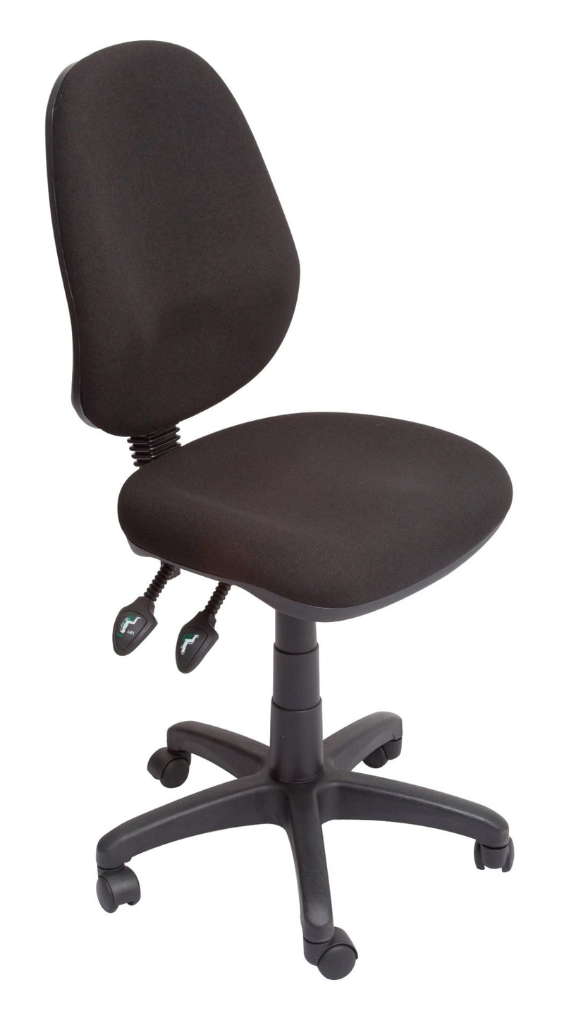 High Back Ergonomic Operator Chair - Black Fabric 3-Lever