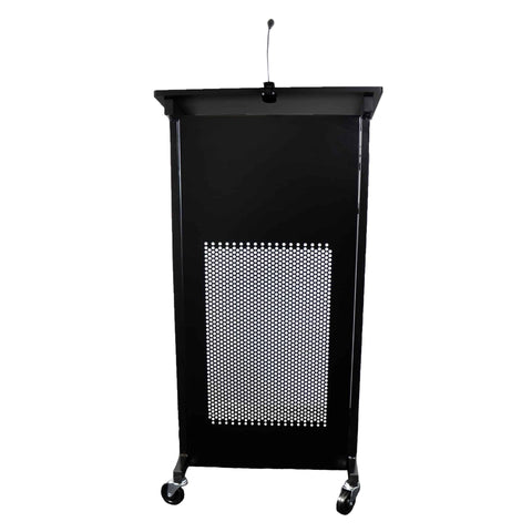 Mobile Presentation Lectern with LED Light in Black