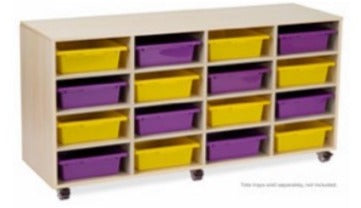 Mobile Tote Tray Storage Unit, front view
