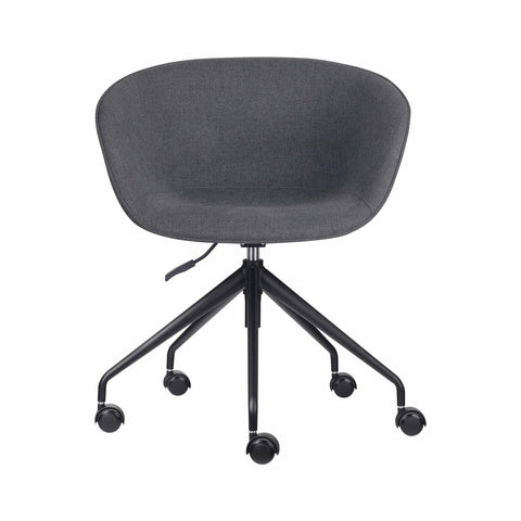 Pixel tub chair on five-star base in charcoal