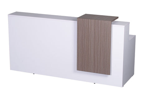 Reception Counter – 2200mm in Natural White and Driftwood