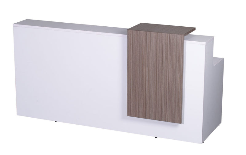 Reception Counter – 2200mm in Natural White and Driftwood
