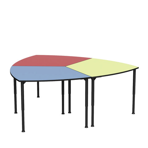 Schoolfurn Shield Segment Collaborative Table, front view