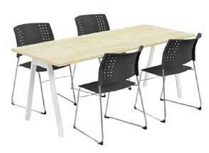 Schoolfurn Vee Table, 1200 × 600 × 720mm, front view