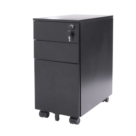 3-Drawer Slimline Steel Mobile Pedestal